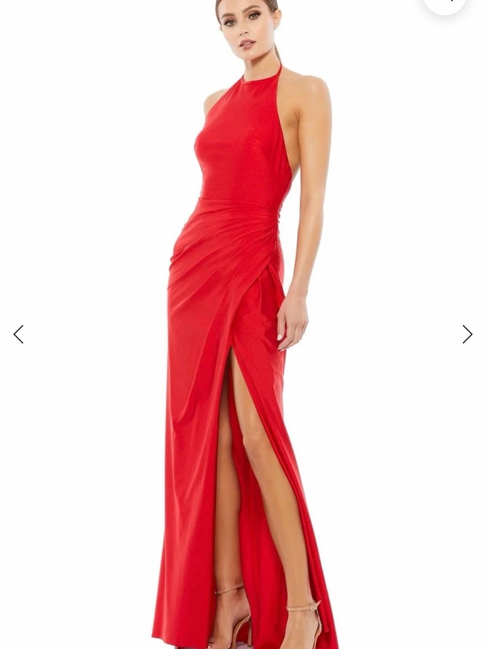 Mac Duggal 26623 Prom Long Formal Fitted Halter Gown Halter Neckline size 0